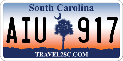 SC license plate AIU917