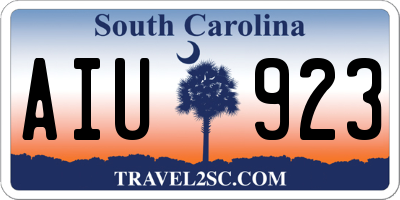 SC license plate AIU923