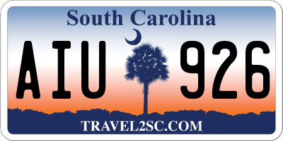 SC license plate AIU926