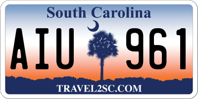 SC license plate AIU961