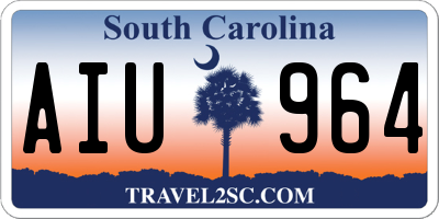SC license plate AIU964