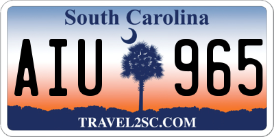 SC license plate AIU965