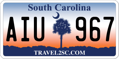 SC license plate AIU967