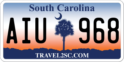 SC license plate AIU968