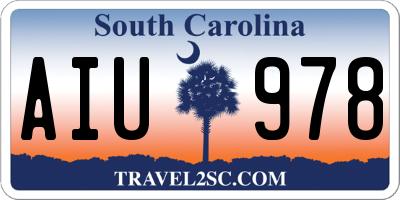 SC license plate AIU978