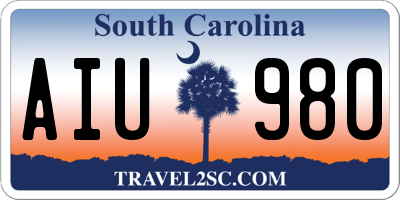 SC license plate AIU980
