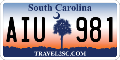 SC license plate AIU981