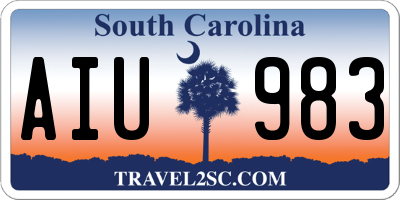 SC license plate AIU983
