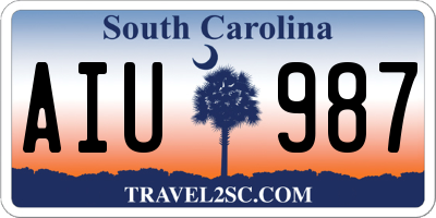 SC license plate AIU987