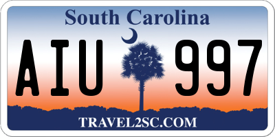 SC license plate AIU997