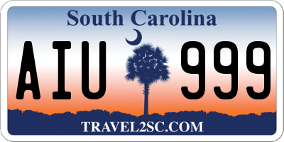 SC license plate AIU999
