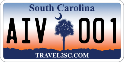 SC license plate AIV001