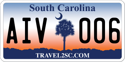 SC license plate AIV006