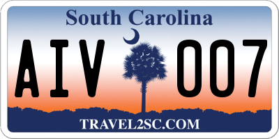 SC license plate AIV007