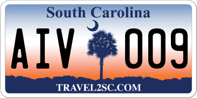 SC license plate AIV009