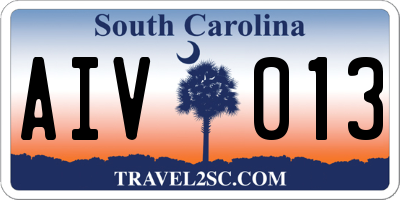 SC license plate AIV013