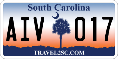 SC license plate AIV017