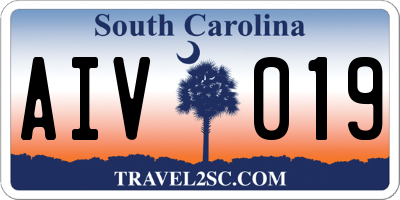 SC license plate AIV019