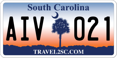 SC license plate AIV021