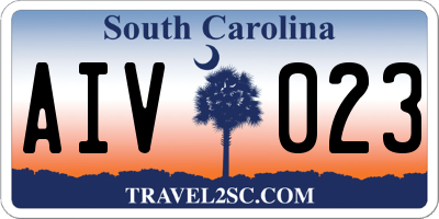 SC license plate AIV023