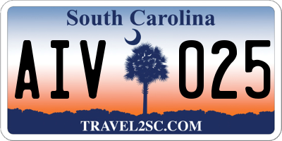 SC license plate AIV025