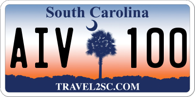 SC license plate AIV100