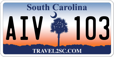 SC license plate AIV103
