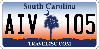 SC license plate AIV105