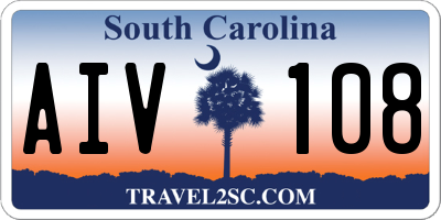 SC license plate AIV108