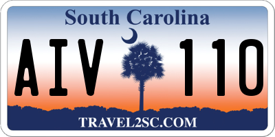 SC license plate AIV110
