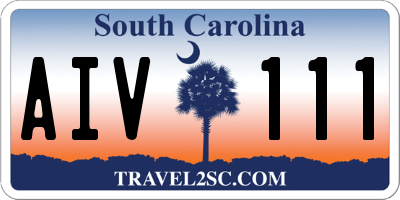 SC license plate AIV111