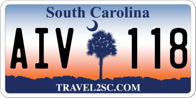 SC license plate AIV118