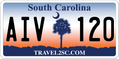 SC license plate AIV120