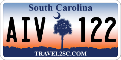 SC license plate AIV122