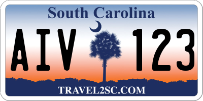 SC license plate AIV123