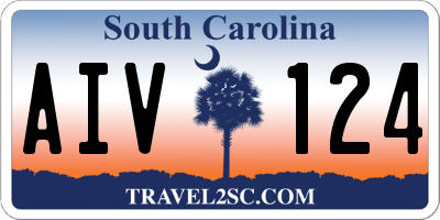 SC license plate AIV124