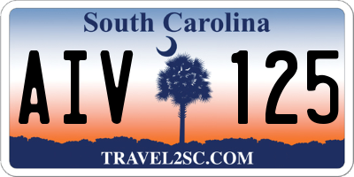 SC license plate AIV125