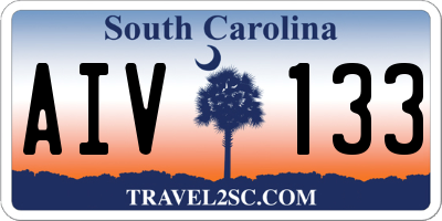 SC license plate AIV133