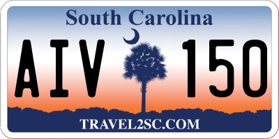 SC license plate AIV150
