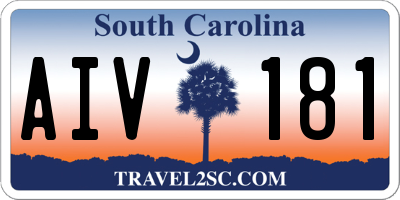 SC license plate AIV181
