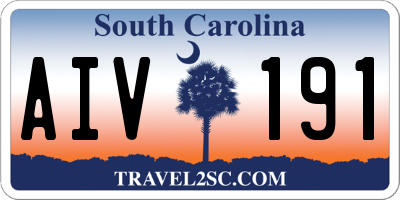 SC license plate AIV191