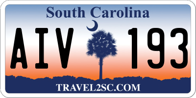 SC license plate AIV193