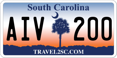 SC license plate AIV200
