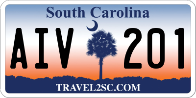 SC license plate AIV201