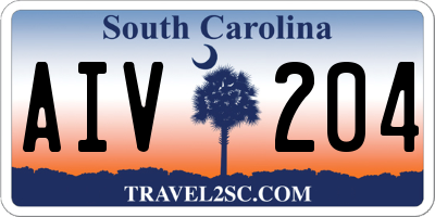 SC license plate AIV204