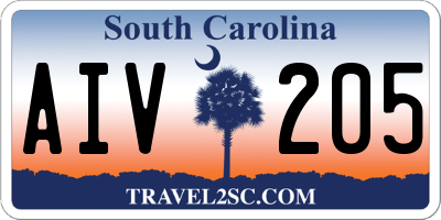 SC license plate AIV205