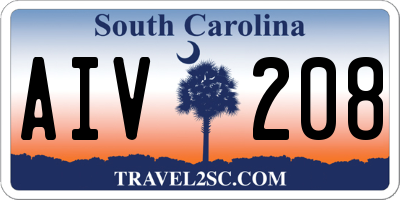 SC license plate AIV208