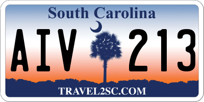SC license plate AIV213