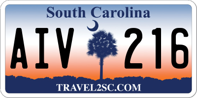 SC license plate AIV216