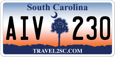 SC license plate AIV230